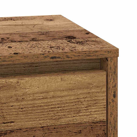 vidaXL Bedside Cabinets with LED Lights 2 pcs Old Wood 39x34.5x50 cm
