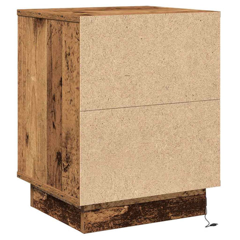 vidaXL Bedside Cabinets with LED Lights 2 pcs Old Wood 39x34.5x50 cm