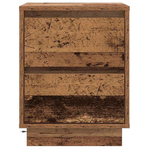 vidaXL Bedside Cabinets with LED Lights 2 pcs Old Wood 39x34.5x50 cm