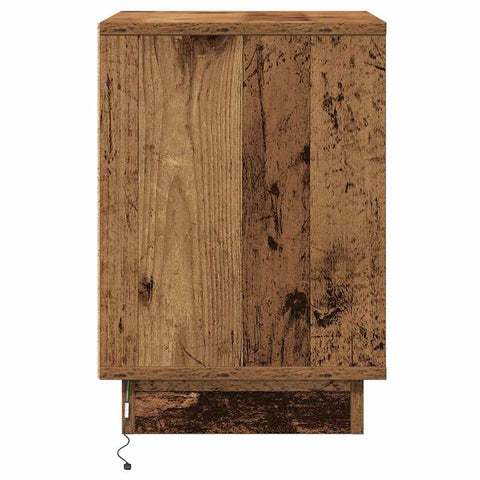 vidaXL Bedside Cabinets with LED Lights 2 pcs Old Wood 39x34.5x50 cm