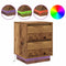 vidaXL Bedside Cabinets with LED Lights 2 pcs Old Wood 39x34.5x50 cm