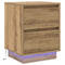 vidaXL Bedside Cabinet with LED Lights Artisan Oak 39x34.5x50 cm