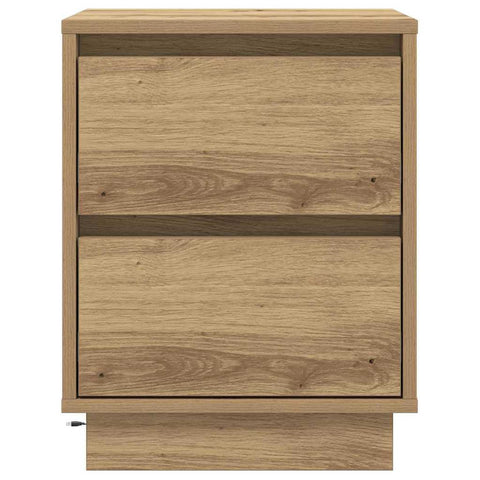vidaXL Bedside Cabinet with LED Lights Artisan Oak 39x34.5x50 cm