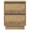 vidaXL Bedside Cabinet with LED Lights Artisan Oak 39x34.5x50 cm