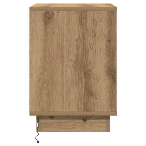 vidaXL Bedside Cabinet with LED Lights Artisan Oak 39x34.5x50 cm