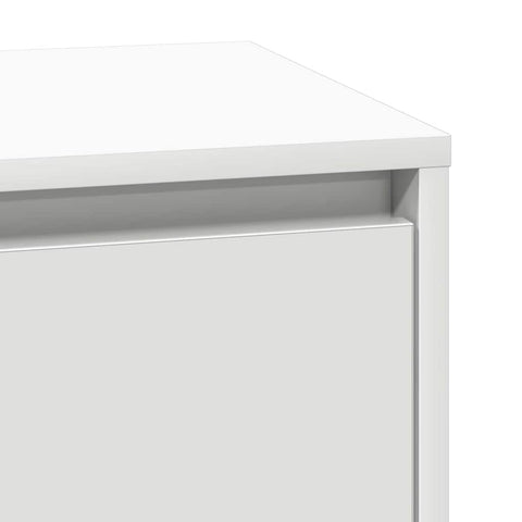 vidaXL Bedside Cabinet with LED White 39x34.5x65 cm Engineered Wood