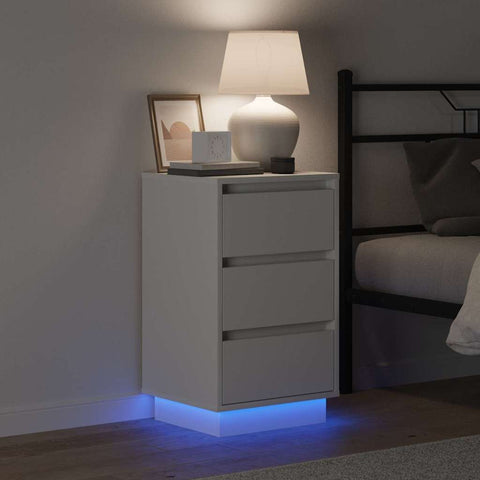 vidaXL Bedside Cabinet with White 39 x 34.5 x 65 cm Engineered wood