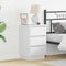 vidaXL Bedside Cabinet with LED White 39x34.5x65 cm Engineered Wood