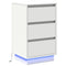 vidaXL Bedside Cabinet with LED White 39x34.5x65 cm Engineered Wood