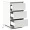 vidaXL Bedside Cabinet with LED White 39x34.5x65 cm Engineered Wood