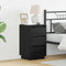 vidaXL Bedside Cabinet with LED Black Oak 39x34.5x65 cm Engineered Wood
