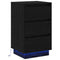 vidaXL Bedside Cabinet with LED Black Oak 39x34.5x65 cm Engineered Wood