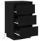 vidaXL Bedside Cabinet with LED Black Oak 39x34.5x65 cm Engineered Wood