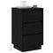vidaXL Bedside Cabinet with LED Black Oak 39x34.5x65 cm Engineered Wood