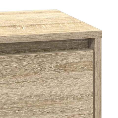vidaXL Bedside Cabinet with LED Sonoma Oak 39x34,5x65 cm Engineered Wood