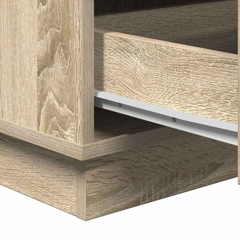 vidaXL Bedside Cabinet with LED Sonoma Oak 39x34,5x65 cm Engineered Wood