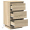 vidaXL Bedside Cabinet with LED Sonoma Oak 39x34,5x65 cm Engineered Wood