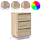 vidaXL Bedside Cabinet with LED Sonoma Oak 39x34,5x65 cm Engineered Wood