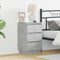 vidaXL Bedside Cabinet with LED Concrete Grey 39x34.5x65 cm Engineered Wood