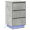vidaXL Bedside Cabinet with LED Concrete Grey 39x34.5x65 cm Engineered Wood