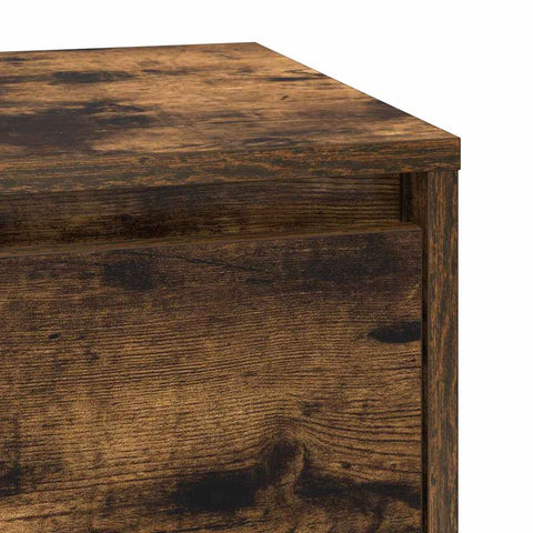 vidaXL Bedside Cabinet with LED Smoked Oak 39x34.5x65 cm Engineered Wood