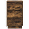 vidaXL Bedside Cabinet with LED Smoked Oak 39x34.5x65 cm Engineered Wood
