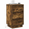 vidaXL Bedside Cabinet with LED Smoked Oak 39x34.5x65 cm Engineered Wood
