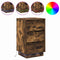 vidaXL Bedside Cabinet with LED Smoked Oak 39x34.5x65 cm Engineered Wood