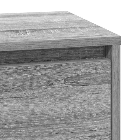 vidaXL Bedside Cabinet with LED Grey Sonoma 39x34.5x65 cm Engineered Wood