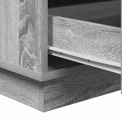 vidaXL Bedside Cabinet with LED Grey Sonoma 39x34.5x65 cm Engineered Wood