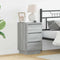 vidaXL Bedside Cabinet with LED Grey Sonoma 39x34.5x65 cm Engineered Wood