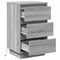 vidaXL Bedside Cabinet with LED Grey Sonoma 39x34.5x65 cm Engineered Wood
