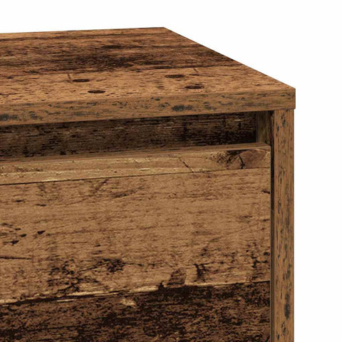 vidaXL Bedside Cabinet with LED Old Wood 39x34.5x65 cm Engineered Wood