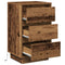 vidaXL Bedside Cabinet with LED Old Wood 39x34.5x65 cm Engineered Wood