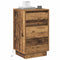 vidaXL Bedside Cabinet with LED Old Wood 39x34.5x65 cm Engineered Wood