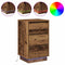 vidaXL Bedside Cabinet with LED Old Wood 39x34.5x65 cm Engineered Wood