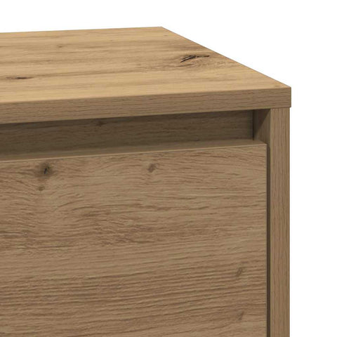 vidaXL Bedside Cabinet with LED Artisan Oak 39x34.5x65 cm Engineered Wood