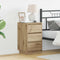 vidaXL Bedside Cabinet with LED Artisan Oak 39x34.5x65 cm Engineered Wood