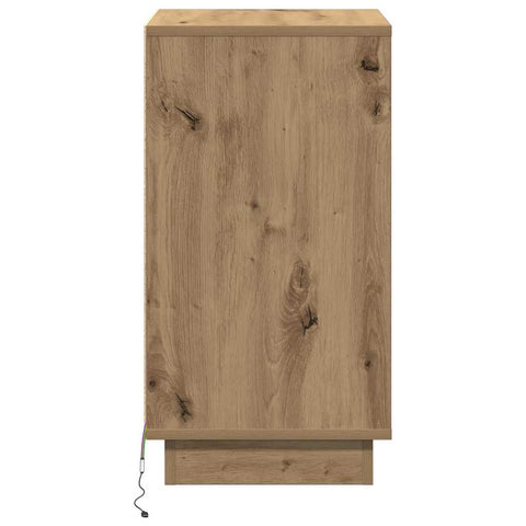 vidaXL Bedside Cabinet with LED Artisan Oak 39x34.5x65 cm Engineered Wood