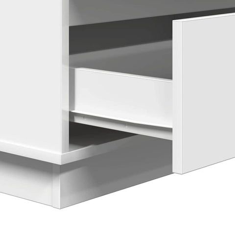 vidaXL Bedside Cabinet with LED White 71x34,5x75 cm Engineered Wood