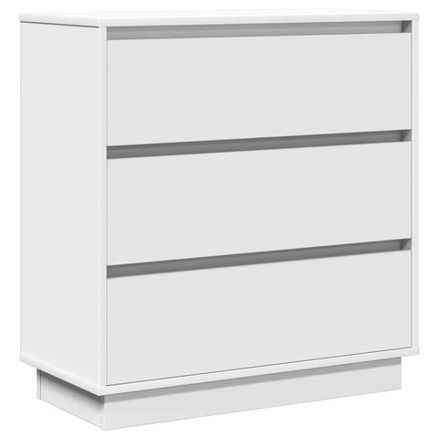 vidaXL Bedside Cabinet with LED White 71x34,5x75 cm Engineered Wood