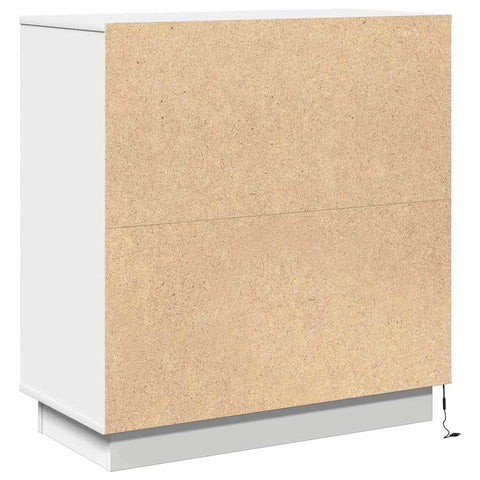 vidaXL Bedside Cabinet with LED White 71x34,5x75 cm Engineered Wood