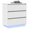vidaXL Bedside Cabinet with LED White 71x34,5x75 cm Engineered Wood