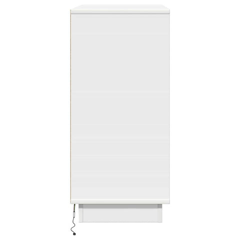 vidaXL Bedside Cabinet with LED White 71x34,5x75 cm Engineered Wood