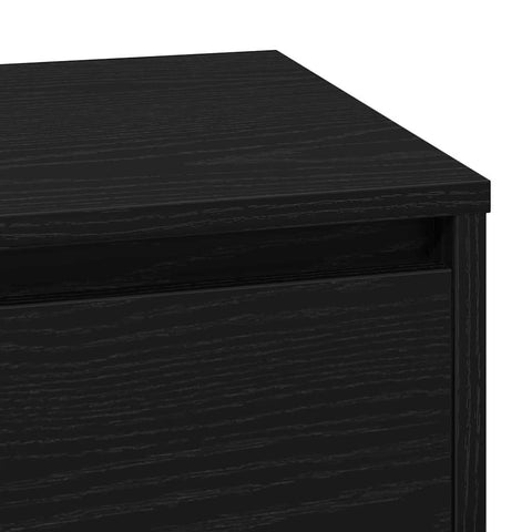 vidaXL Bedside Cabinet with LED Black Oak 71x34,5x75 cm Engineered Wood