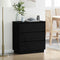 vidaXL Bedside Cabinet with LED Black Oak 71x34,5x75 cm Engineered Wood