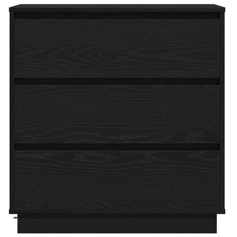 vidaXL Bedside Cabinet with LED Black Oak 71x34,5x75 cm Engineered Wood