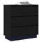 vidaXL Bedside Cabinet with LED Black Oak 71x34,5x75 cm Engineered Wood