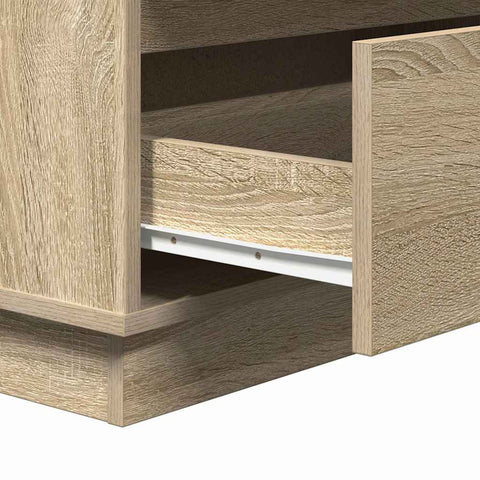 vidaXL Bedside Cabinet with LED Sonoma Oak 71x34,5x75 cm Engineered Wood