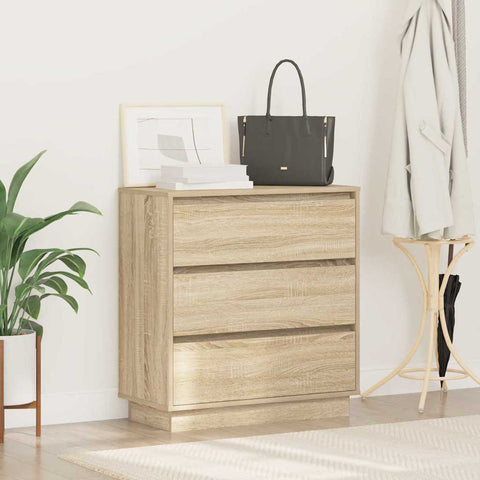 vidaXL Bedside Cabinet with LED Sonoma Oak 71x34,5x75 cm Engineered Wood